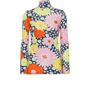 DODO BAR OR Floral jersey turtleneck top